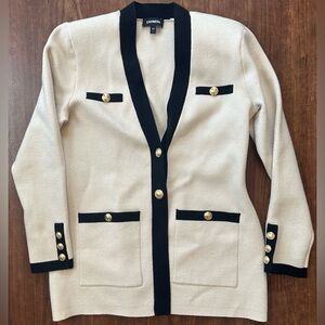Express Women’s Blazer Off White/ Black/ Gold L
